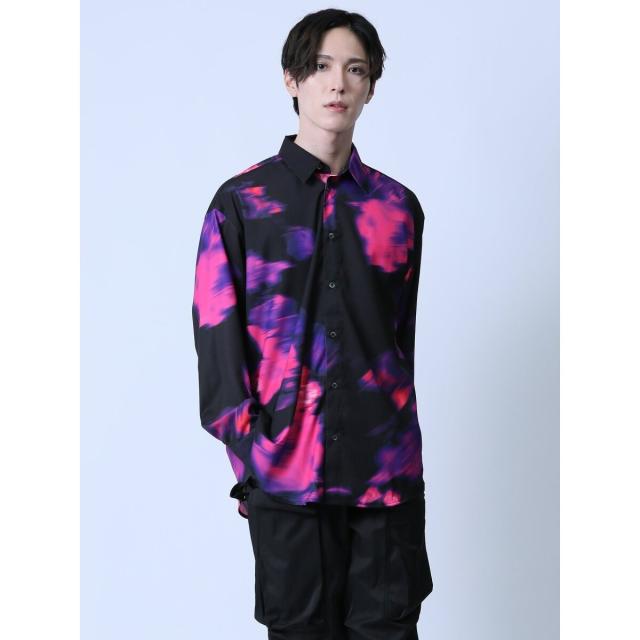 【NEW】セマンティックデザイン（semantic design）/セマンティックデザイン フラワー総転写プリント レギュラーカラー長袖シャツの通販は