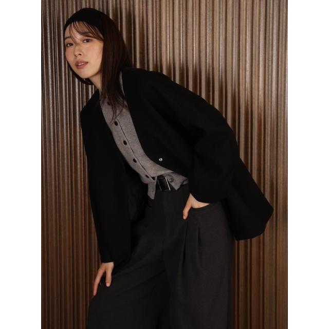 ドロー（DRAW）/ドロー メルトン コクーンシルエット Ｖカラー ジャケット