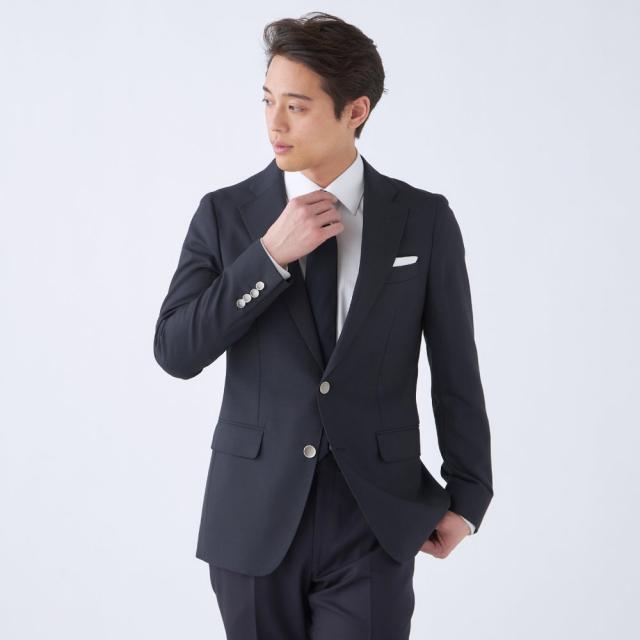 スーツセレクト（SUIT SELECT）/【オールシーズン】2釦ジャケット ネイビー無地 メタル釦 ※セットアップ可能商品