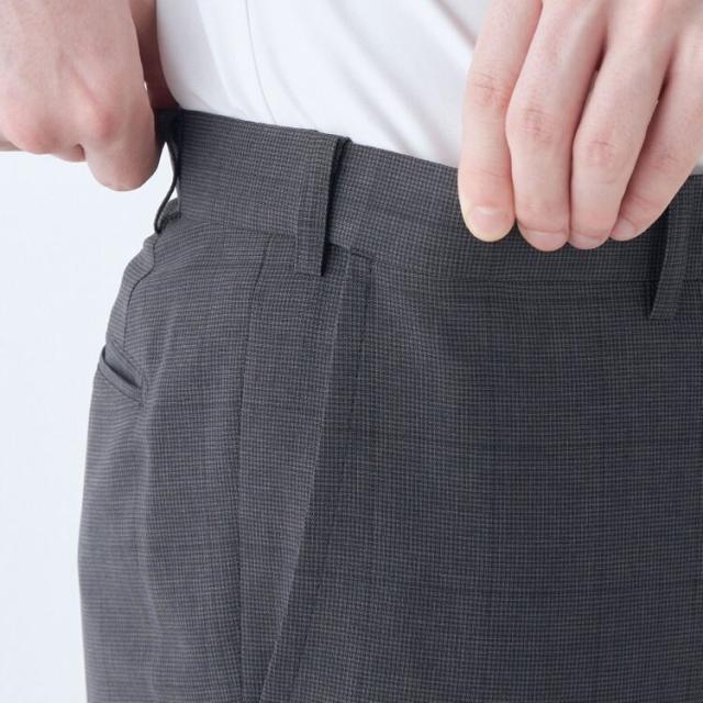 スーツセレクト（SUIT SELECT）/【ノータックテーパードパンツ】グレー 千鳥格子 チェック スラックス ストレッチ ノーアイロン_8