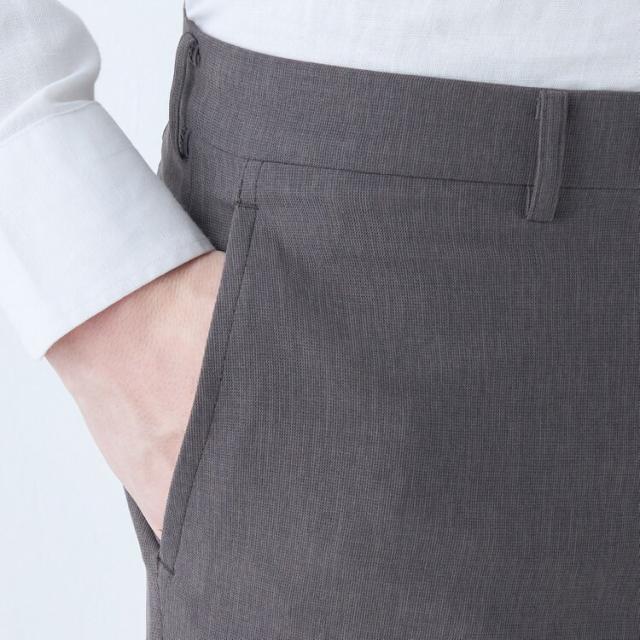 スーツセレクト（SUIT SELECT）/【洗えるテーパードパンツ】ノータック スラックス グレー無地 ※裾上げ済仕様_10