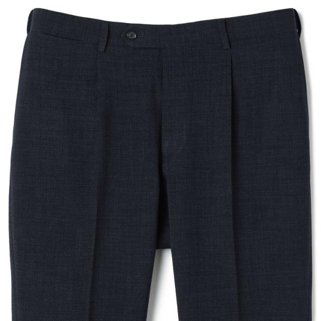 スーツセレクト（SUIT SELECT）/【洗えるテーパードパンツ】ワンタック スラックス ネイビー無地 撥水加工 ※裾上げ済み仕様_13
