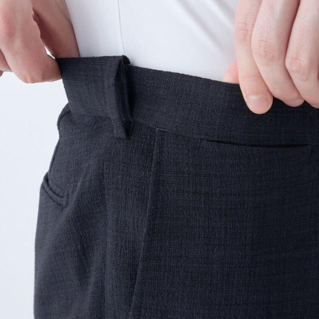 スーツセレクト（SUIT SELECT）/【洗えるテーパードパンツ】ワンタック スラックス ネイビー無地 撥水加工 ※裾上げ済み仕様_8