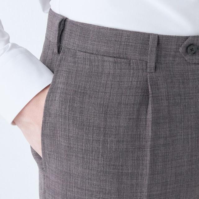 スーツセレクト（SUIT SELECT）/【洗えるテーパードパンツ】ワンタック スラックス 無地 撥水加工 ※裾上げ済み仕様_7