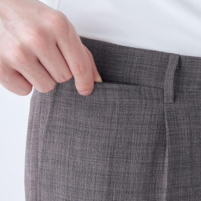 スーツセレクト（SUIT SELECT）/【洗えるテーパードパンツ】ワンタック スラックス 無地 撥水加工 ※裾上げ済み仕様_8