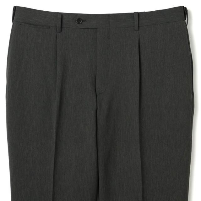 スーツセレクト（SUIT SELECT）/【洗えるテーパードパンツ】ワンタック スラックス カーキ無地 撥水加工 ※裾上げ済み仕様_12