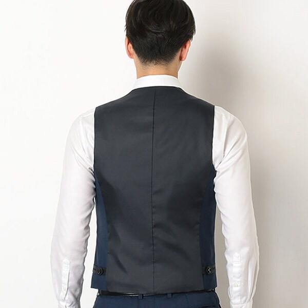 美品 スーツセレクト シルク混スリーピーススーツ リバーシブル
