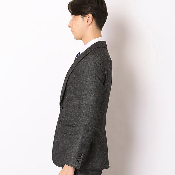 スーツセレクト/1釦ショールカラータキシード 0タック/黒/LINEN MIX【CLASSICO TAPERED】