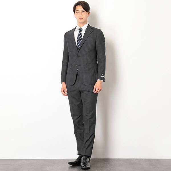 SUITSELECTスリムスーツY5メンズGRAYストライプ定価30800円