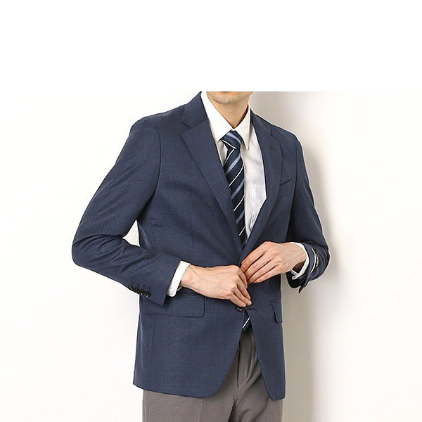 スーツセレクト（SUIT SELECT）/【CLASSICO TAPERED】ウールリネンブレンド2釦ジャケット/ブラウン/ネイビー