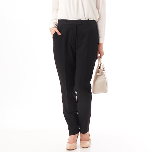 スーツセレクト（SUIT SELECT）/洗えるストレートパンツ 2WAYストレッチ素材 ブラック 黒無地 ウォッシャブル 就活にも