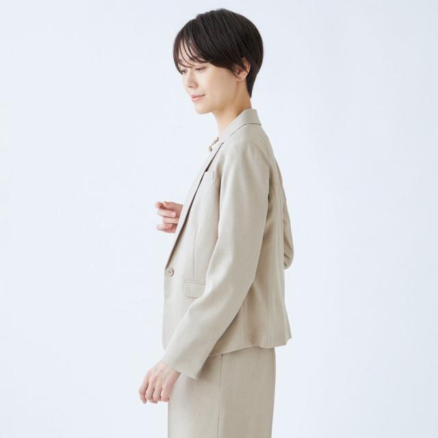 スーツセレクト（SUIT SELECT）/【オールシーズン】1釦ジャケット レディース ベージュ ウォッシャブル セットアップ商品