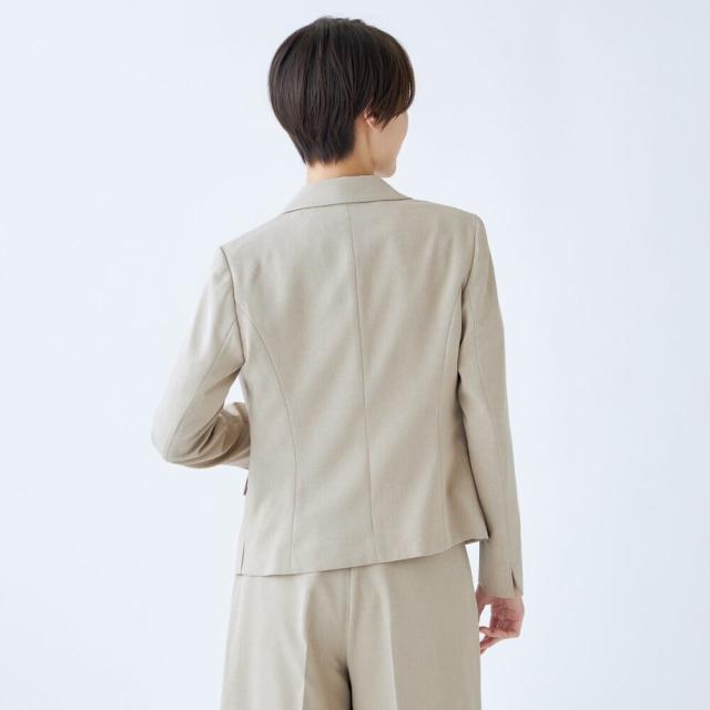スーツセレクト（SUIT SELECT）/【オールシーズン】1釦ジャケット レディース ベージュ ウォッシャブル セットアップ商品