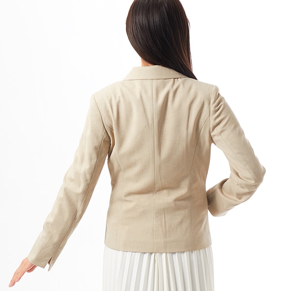 スーツセレクト（SUIT SELECT）/【オールシーズン】1釦ジャケット レディース ベージュ ウォッシャブル セットアップ商品