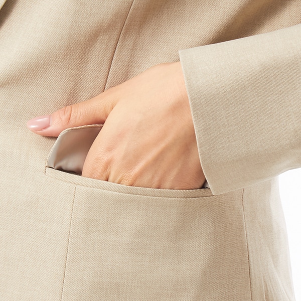 スーツセレクト（SUIT SELECT）/【オールシーズン】1釦ジャケット レディース ベージュ ウォッシャブル セットアップ商品