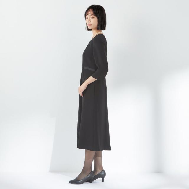 スーツセレクト（SUIT SELECT）/【ブラックフォーマル/セレモニー対応可】ノーカラー前開きアンサンブルワンピース ジャケット_3