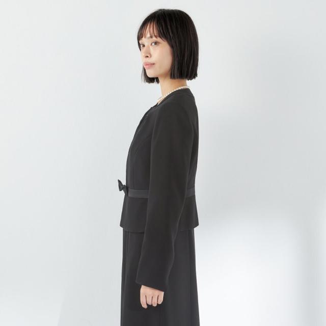 スーツセレクト（SUIT SELECT）/【ブラックフォーマル/セレモニー対応可】ノーカラー前開きアンサンブルワンピース ジャケット_7