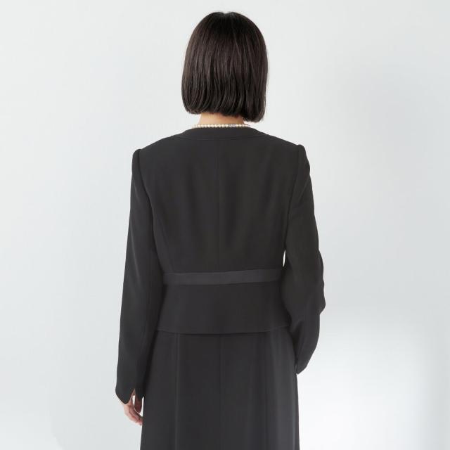 スーツセレクト（SUIT SELECT）/【ブラックフォーマル/セレモニー対応可】ノーカラー前開きアンサンブルワンピース ジャケット_8