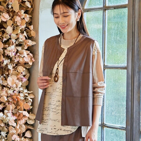 ミゼール（missel）/合成皮革ティアードベスト【セットアップ可】 9,900円