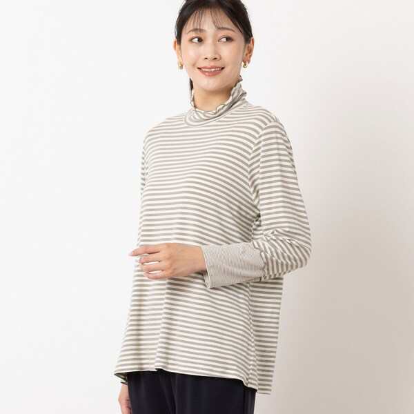 ミゼール（missel）/あったかボーダー 袖切り替えトップスの通販は