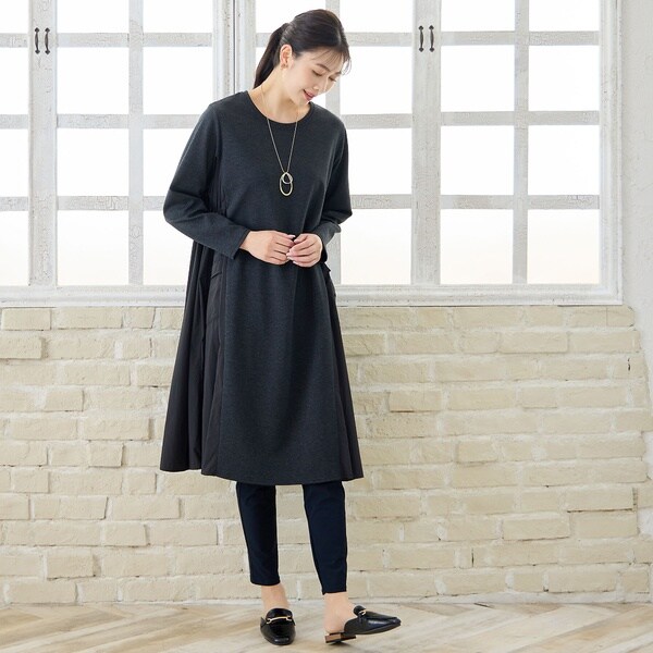 ミゼール（missel）/【洗える・3L/4Lサイズあり】タフタドッキングワンピース_5