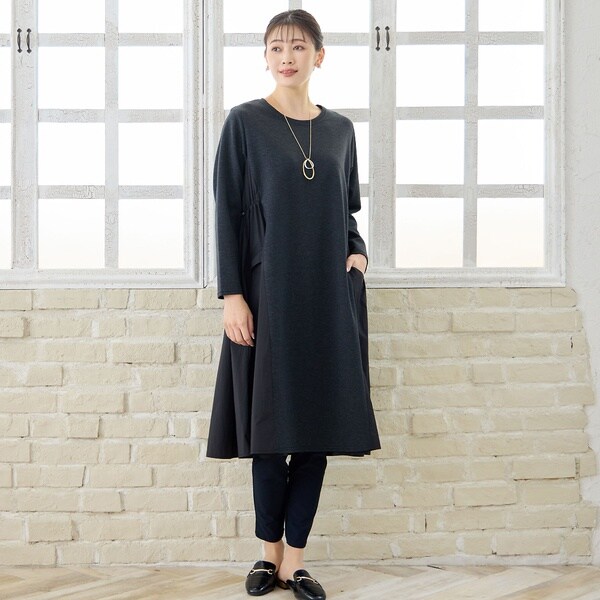 ミゼール（missel）/【洗える・3L/4Lサイズあり】タフタドッキングワンピース_8