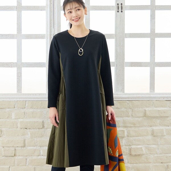 ミゼール（missel）/【洗える・3L/4Lサイズあり】タフタドッキングワンピース_9