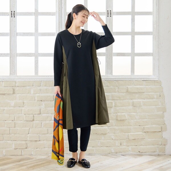 ミゼール（missel）/【洗える・3L/4Lサイズあり】タフタドッキングワンピース_13