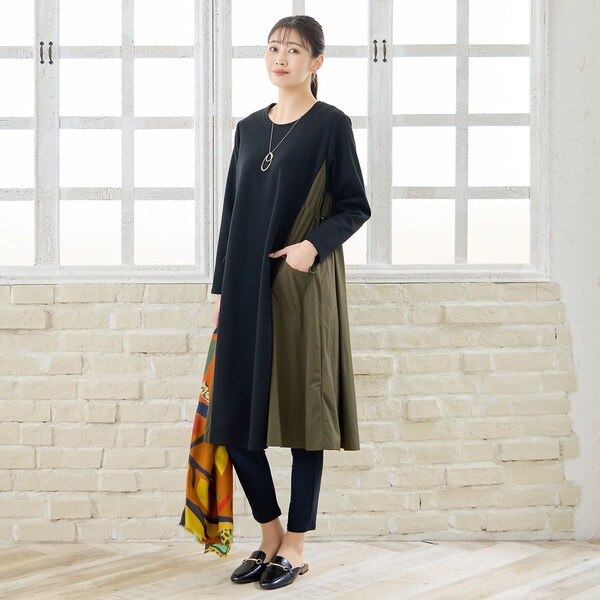 ミゼール（missel）/【洗える・3L/4Lサイズあり】タフタドッキングワンピース_14