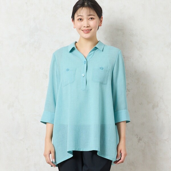 新品ミゼールブラウス ミゼール／よく伸びる◎快適ストレッチ総柄