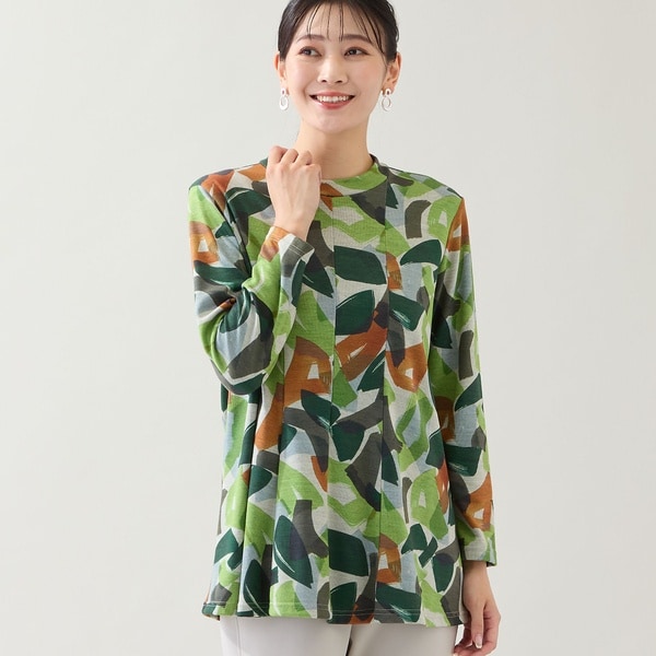 ミゼール（missel）/【洗える・日本製】ハケタッチプリントカットソー