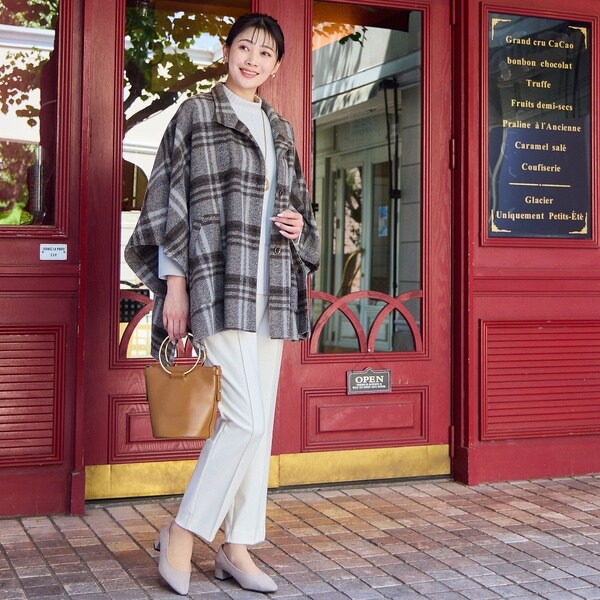 ミゼール（missel）/【WEB限定カラーあり】スライバーチェック ケープ