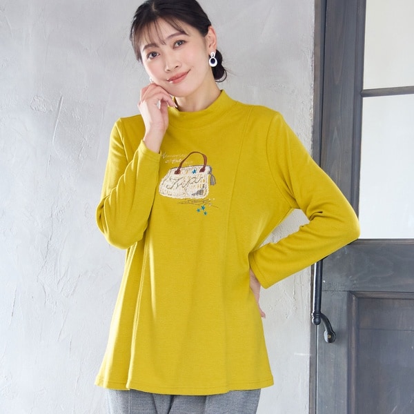 ミゼール（missel）/【あったか素材・洗える・日本製・3L/4Lサイズあり】Bag刺繍カットソー