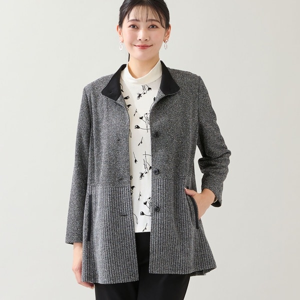 ミゼール（missel）/【3L/4Lサイズあり】ツイードニットジャケット