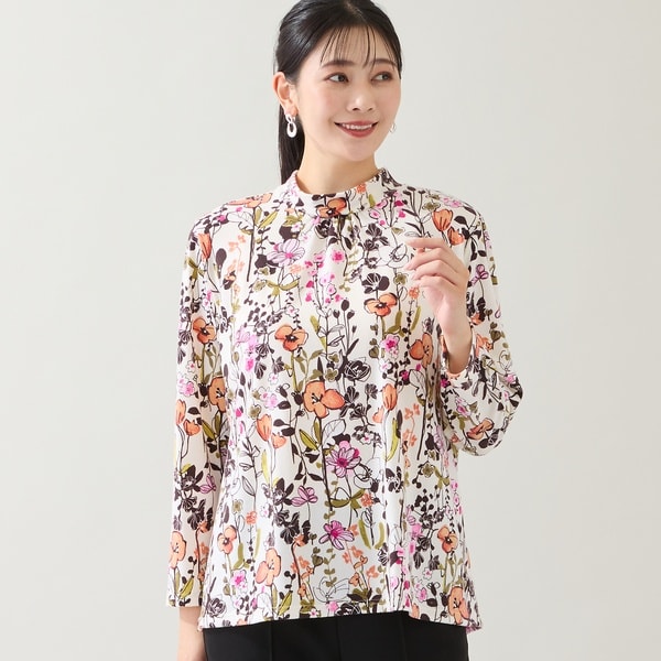 ミゼール（missel）/【洗える・日本製・3L/4Lサイズあり】花柄起毛カットソー