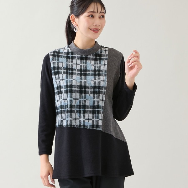 ミゼール（missel）/【洗える・日本製・3L/4Lサイズあり】ブロッキングトップス