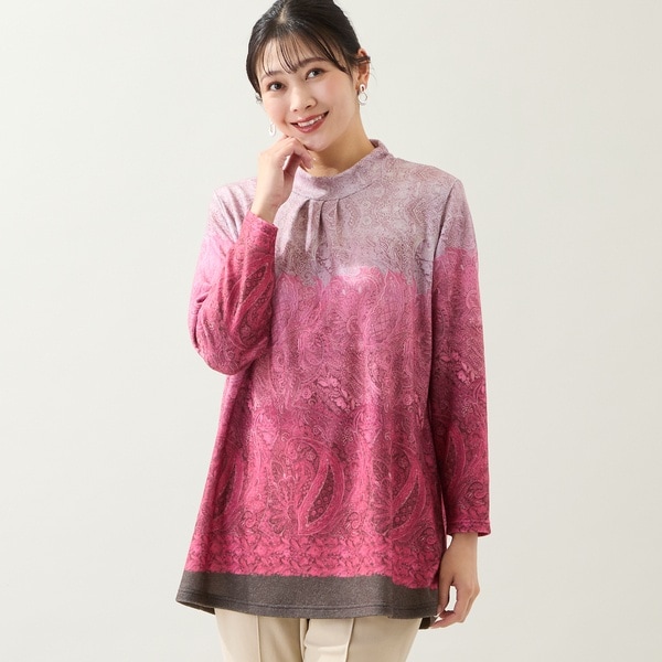 ミゼール（missel）/【洗える・日本製・3L/4Lサイズあり】ペイズリー柄チュニック