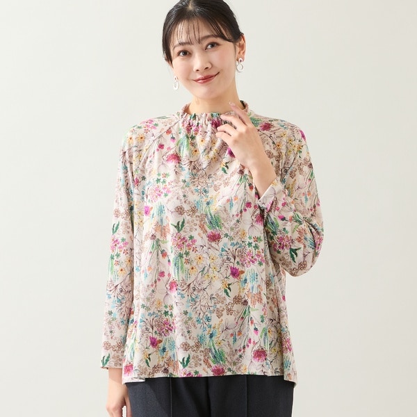 【NEW】ミゼール（missel）/【洗える・日本製・3L/4Lサイズあり】フラワーガーデンカットソー