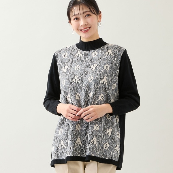 ミゼール（missel）/【アンサンブル可・3L/4Lサイズあり】フロントレースチュニック