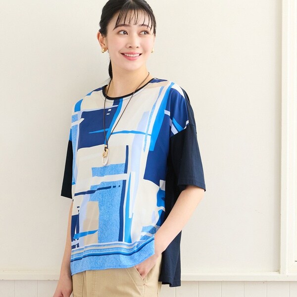 ミゼール（missel）/【洗える・日本製・3Lサイズあり】幾何柄プルオーバー