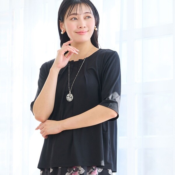 ミゼール（missel）/【洗える・L〜4Lサイズ】フロントタックTシャツ