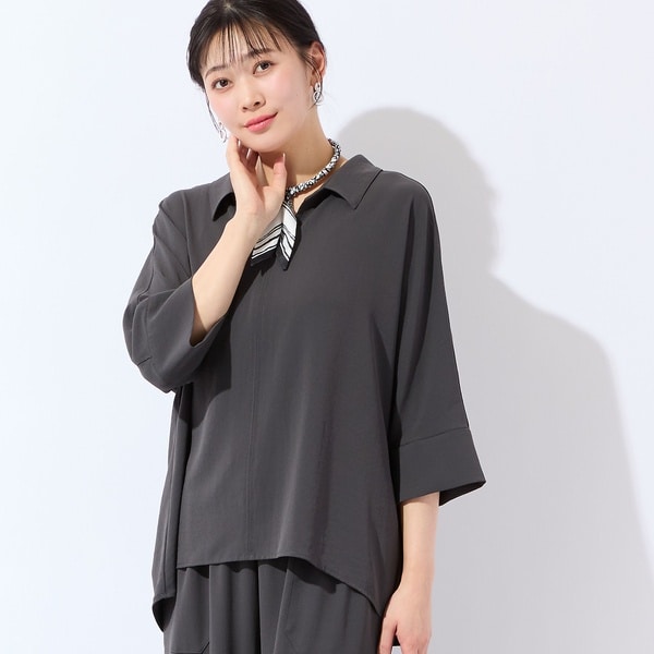 ミゼール（missel）/【洗える・接触冷感・セットアップ可・3Lサイズあり】スキッパーブラウス_1