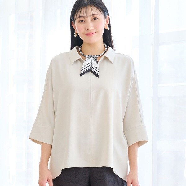 ミゼール（missel）/【洗える・接触冷感・セットアップ可・3Lサイズあり】スキッパーブラウス_2
