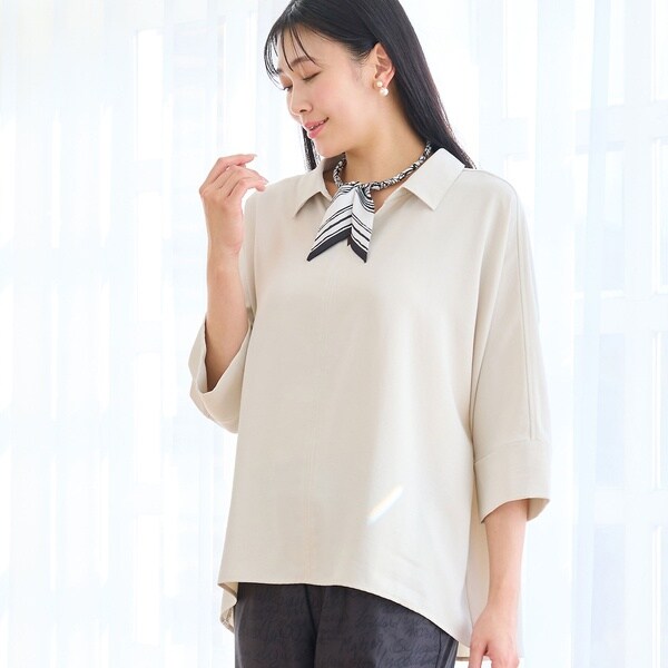 ミゼール（missel）/【洗える・接触冷感・セットアップ可・3Lサイズあり】スキッパーブラウス_3