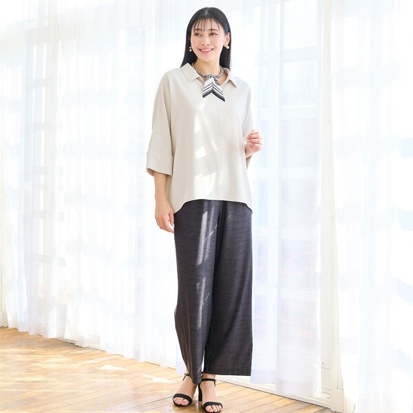 ミゼール（missel）/【洗える・接触冷感・セットアップ可・3Lサイズあり】スキッパーブラウス_7