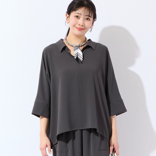 ミゼール（missel）/【洗える・接触冷感・セットアップ可・3Lサイズあり】スキッパーブラウス_10