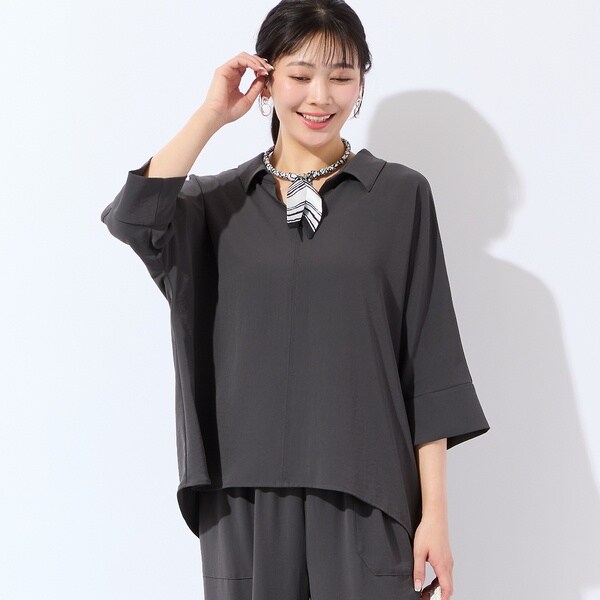 ミゼール（missel）/【洗える・接触冷感・セットアップ可・3Lサイズあり】スキッパーブラウス_11