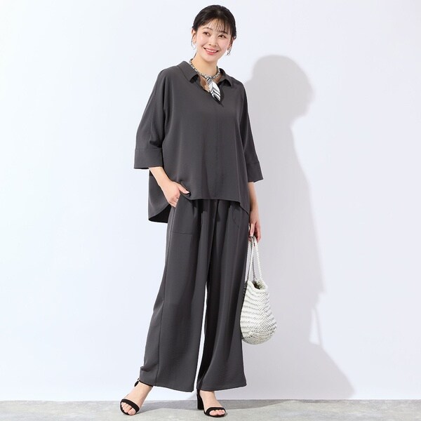 ミゼール（missel）/【洗える・接触冷感・セットアップ可・3Lサイズあり】スキッパーブラウス_14