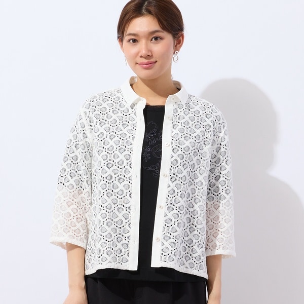 ロブジェ（LOBJIE）/【洗える】ラッセルレースシャツ