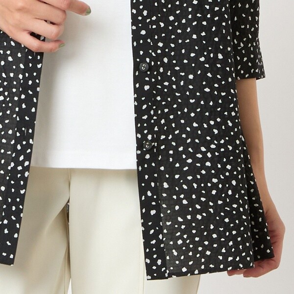 ロブジェ（LOBJIE）/【洗える・綿100】ドット柄チュニックシャツ シャツ